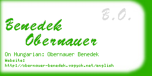 benedek obernauer business card